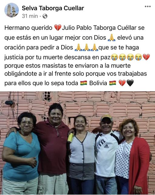 Familia De Fallecido Pide Justicia Por La Muerte De Julio Taborga Y