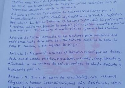 #ANF Lea las determinaciones de los vecinos de la zona de Villa El Carmen…