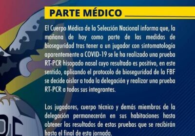 La selección nacional de fútbol está aislada, hay un caso positivo a Covid-19