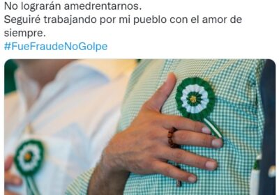 “No lograrán amedrentarnos. Seguiré trabajando por mi pueblo con el amor de siempre”, afirmó…