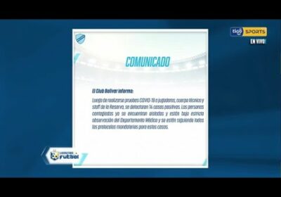 14 casos positivos de Covid-19 en el club Bolívar.