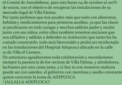 Cocaleros de Los Yungas piden colaboración con alimentos y medicamentos