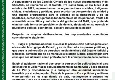 Lea las determinaciones de la Cumbre por la Democracia y la Libertad que…