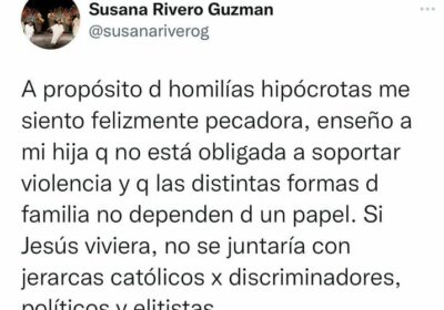 Ex diputada: “Si Jesús viviera no se juntaría con jerarcas católicos, por discri