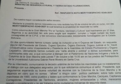 La columna de la marcha indígena rechazó dialogar con la comisión de viceministros…