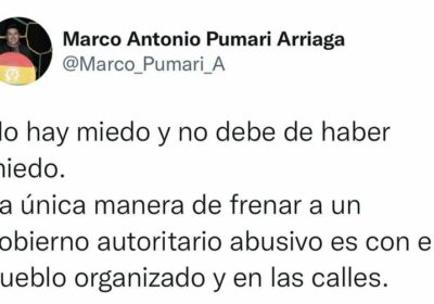 Pumari: “La única manera de frenar a un gobierno autoritario es con el pueblo or