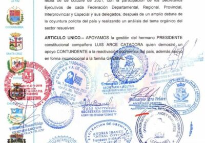 Confederación Sindical de Trabajadores Gremiales, emiten voto resolutivo en el q