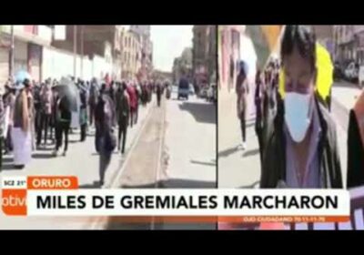 Gremiales en Oruro marchan contra la Ley de Ganancias Ilícitas