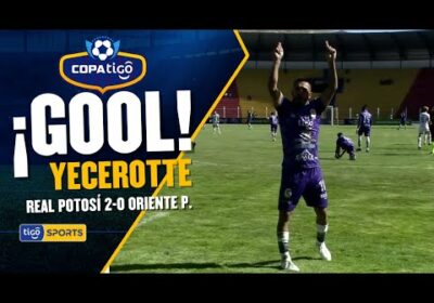 ¡Gol de Real Potosí! Yecerotte recibió una buena asistencia de Ubah y sacó una gran volea