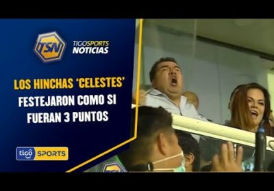 Los hinchas ‘celestes’ festejaron como si fueran 3 puntos.