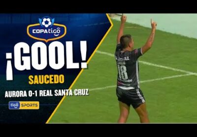 ¡Gol de Real Santa Cruz! C. Saucedo aprovechó un buen centro para mandar el balón al fondo de la red