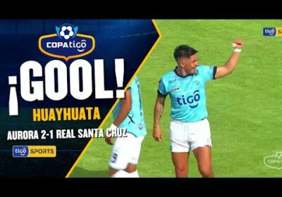 ¡Gol de Aurora! Huayhuata con un gran disparo cruzado desde los 12 pasos pone arriba en el tanteador