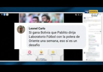 Apoya al desafío que, si Bolivia gana Pablo Fernández conducirá el programa con la polera de Oriente