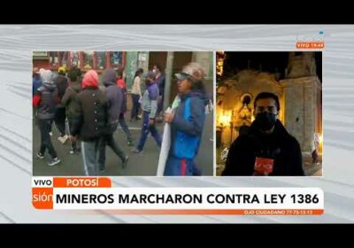 Potosí: Multitudinaria marcha de mineros pidiendo la abrogación de la ley 1386