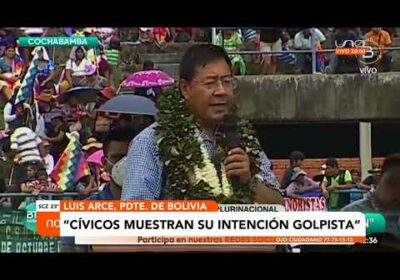 Arce responde a cívicos desde el Chapare y asegura que no permitirán que «tumben al Gobierno»