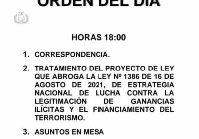 Convocatoria a sesión para tratar el Proyecto de Ley de Abrogación de la #Ley138