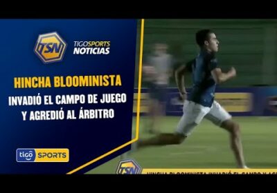 Hincha Bloominista invadió el campo de juego y agredió al árbitro.