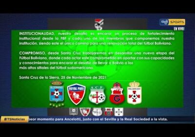 Proponen a Ronald Paz para la vicepresidencia de la Federación Boliviana de fútbol.