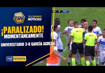 ⏸️😱 Partido momentáneamente paralizado ya que luego de la segunda expulsión para García Agreda.