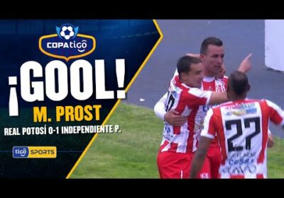 ¡Gol de Independiente! Prost con un buen cabezazo tras un centro de Cristaldo anota el primer tanto.