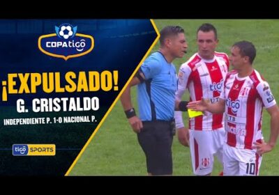 40′ Expulsado Cristaldo de Independiente Petrolero por doble tarjeta amarilla.