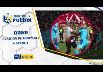 Evidente agresión de Rodríguez a Granell y no fue sancionado por el árbitro.