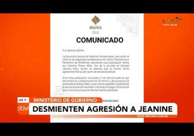 Gobierno niega agresión a Jeanine Añez por una teniente en el Penal de Miraflores