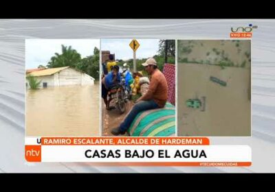 Comunidad Handerman bajo el agua a causa de las intensas lluvias en la zona