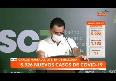 Santa Cruz triplica casos de Covid 19 en menos de 24 horas; 5.926 infectados y 17 fallecidos