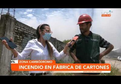 Incendio en fábrica de cartones