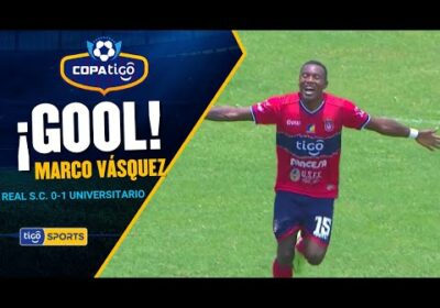 46′ ¡Gol de Universitario de Sucre! Marco Vásquez con una buena volea pone en ventaja al ‘Docto’.