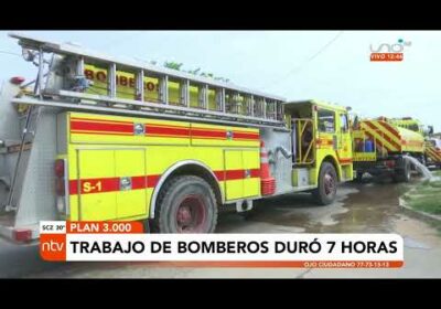 El arduo trabajo de los bomberos en el incendio del Plan 3000 duro 7 horas.
