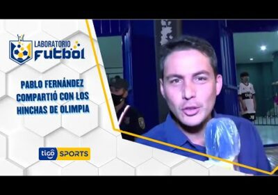 Pablo Fernández compartió con los hinchas de Olimpia.