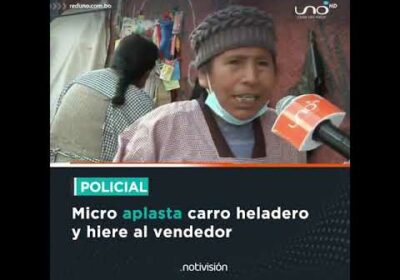 Un heladero resultó herido y se salvó de ser aplastado.