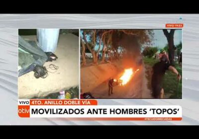 Movilizaciones de vecinos en la doble vía la guardia,  ante la delincuencia  por hombres topos