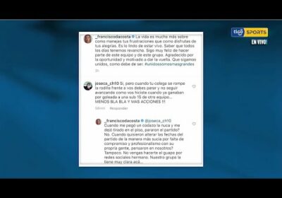 Cruce de palabras de Francisco Da Costa con supuesto hincha en Twitter.