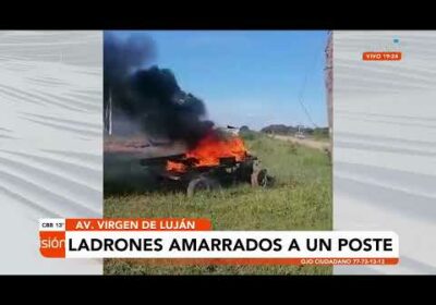 Vecinos de la Virgen de Lujan amarraron ladrones a un poste