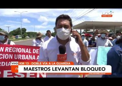 Maestros levantan bloqueo en el Km13 Doble Vía La Guardia