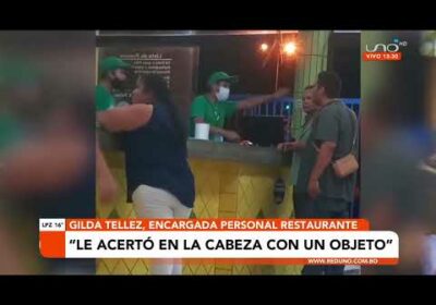 Hombre en aparente estado de ebriedad agrede a cajero en un restaurante