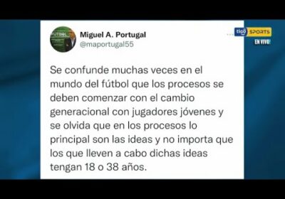 Esto Twitteó Miguel Ángel Portugal con respecto a las edades de los jugadores.