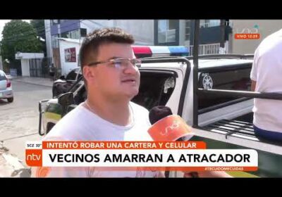 Vecinos amarran a un atracador