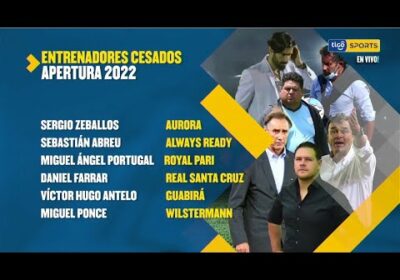 Lista de entrenadores cesados en la apertura 2022.