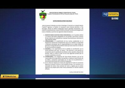 Así se pronunció la asociación boliviana de árbitros de fútbol.