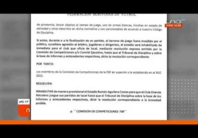 Resolución y sanción contra Oriente Petrolero