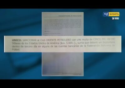 Sanción económica por agresión a terna arbitral. 5000 USD de multa y Oriente podrá jugar de local