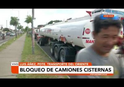 Bloqueo de camiones cisternas en la doble vía a la Guardia