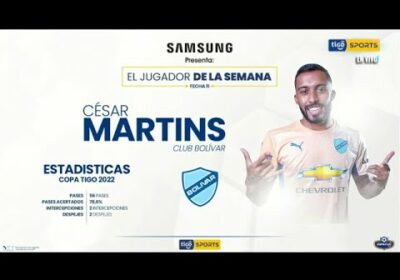 Samsung presenta a César Martins, jugador de la semana de la Fecha 11.
