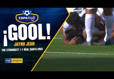 ¡Gol de Real Santa Cruz! Gran disparo de Jayro Jean para igualar el compromiso a favor del ‘Albo’.