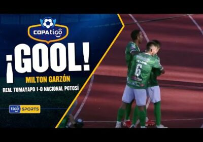 ¡Gol de Real Tomayapo! Gran jugada de Milton Garzón con el disparo cruzado para abrir el marcador.