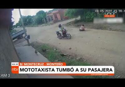 Mototaxista tumbo a su pasajero en Montero